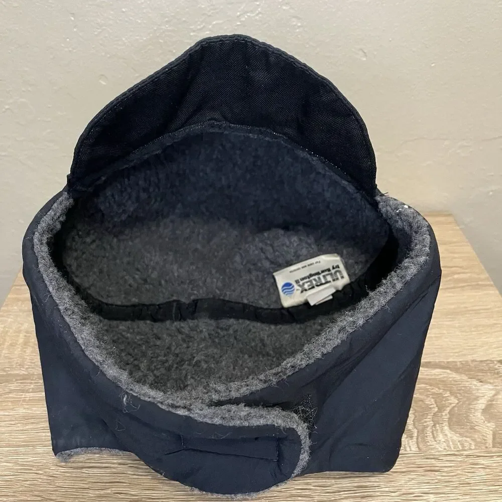 Adventure 16 Hat trapper cap ear flaps Drawstring ultrex by Burlington Sz L Blac